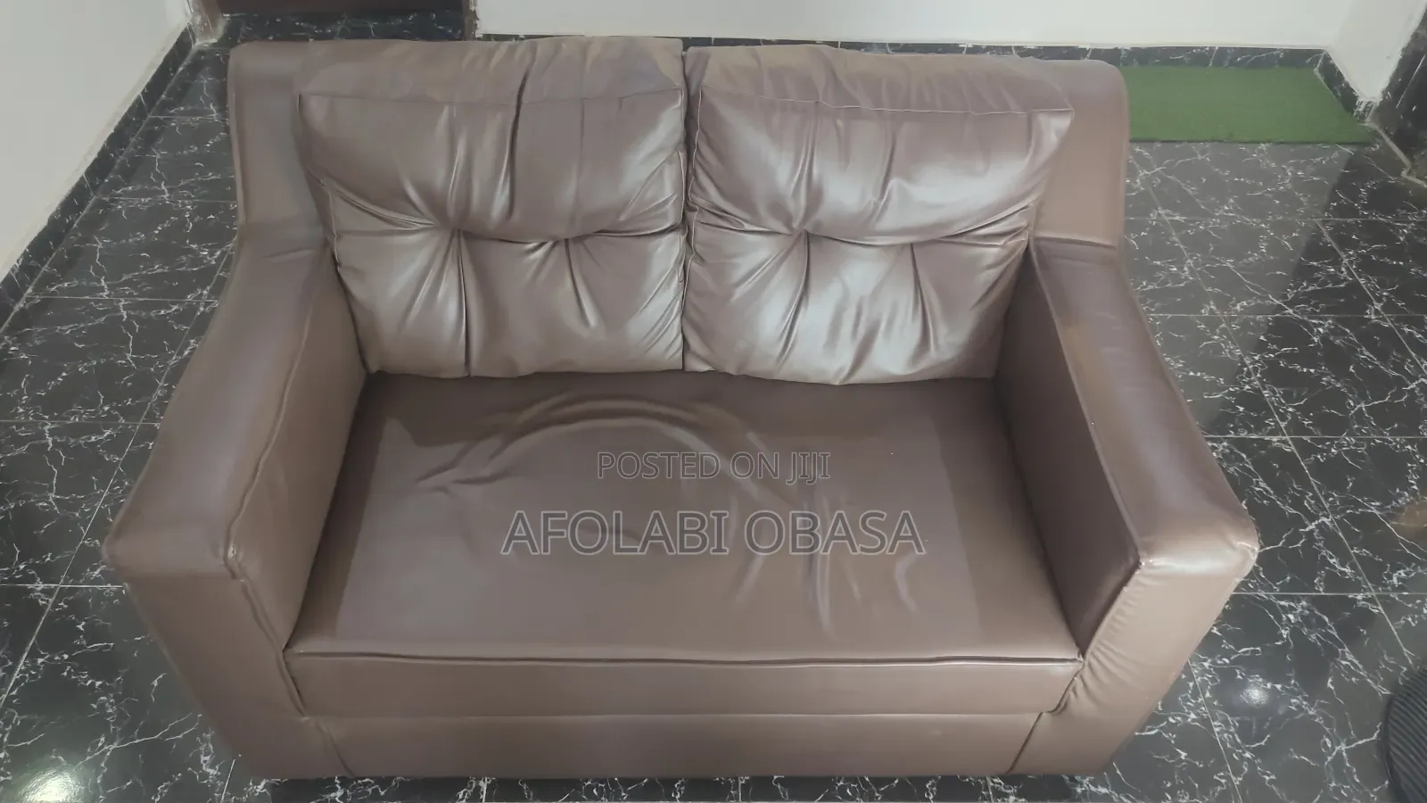 Brown Leather Sofa (Large 2 Seater)