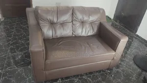 Brown Leather Sofa (Large 2 Seater)