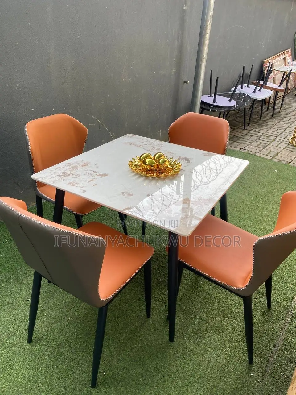 Dining Set/Marble Dining by 4 Chairs
