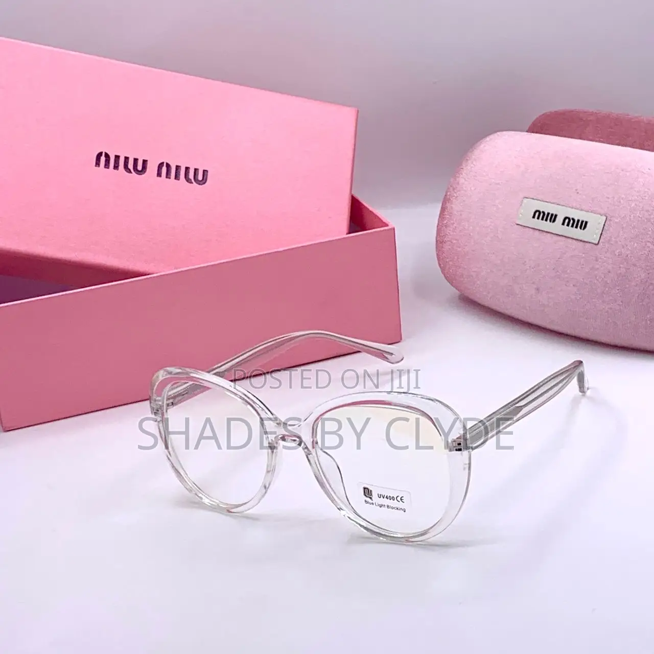 Miu Miu Style - Clear Frame Blue Light Blocking Glasses - New!