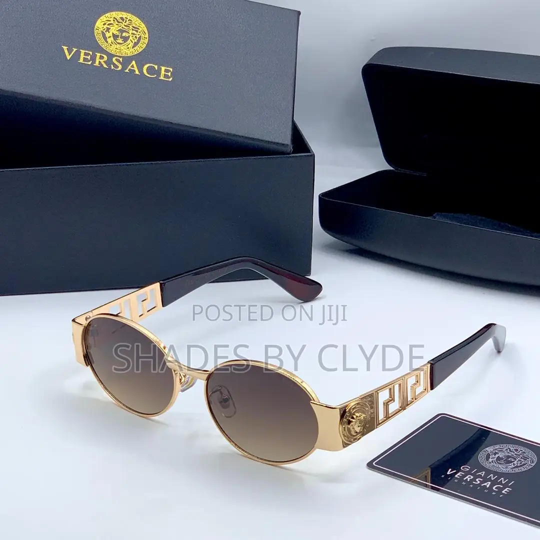 Authentic Versace Sunglasses - Gold Frame, Brown Lenses - New in Box!