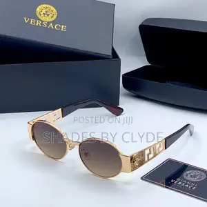 Authentic Versace Sunglasses - Gold Frame, Brown Lenses - New in Box!