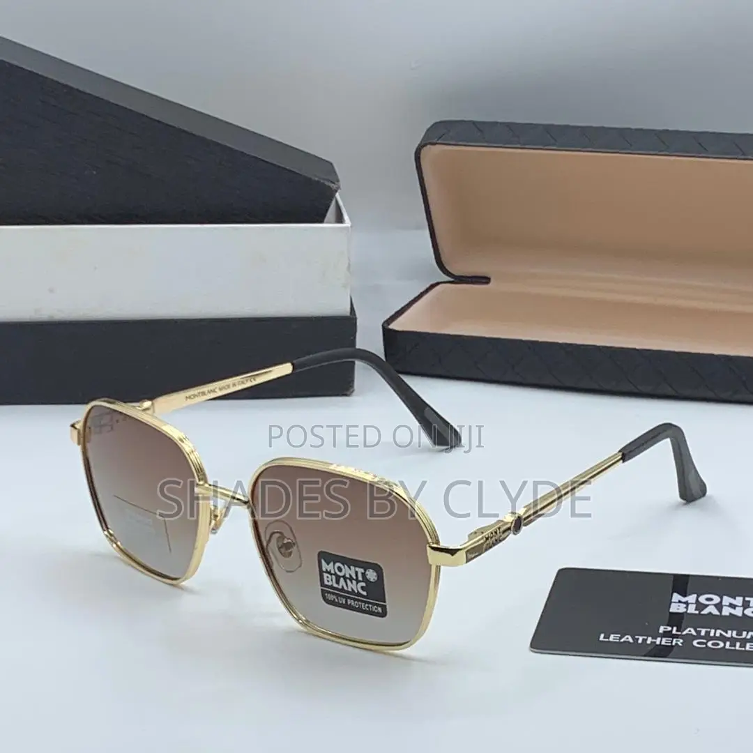 Authentic Montblanc Sunglasses - Gold Brown - New!
