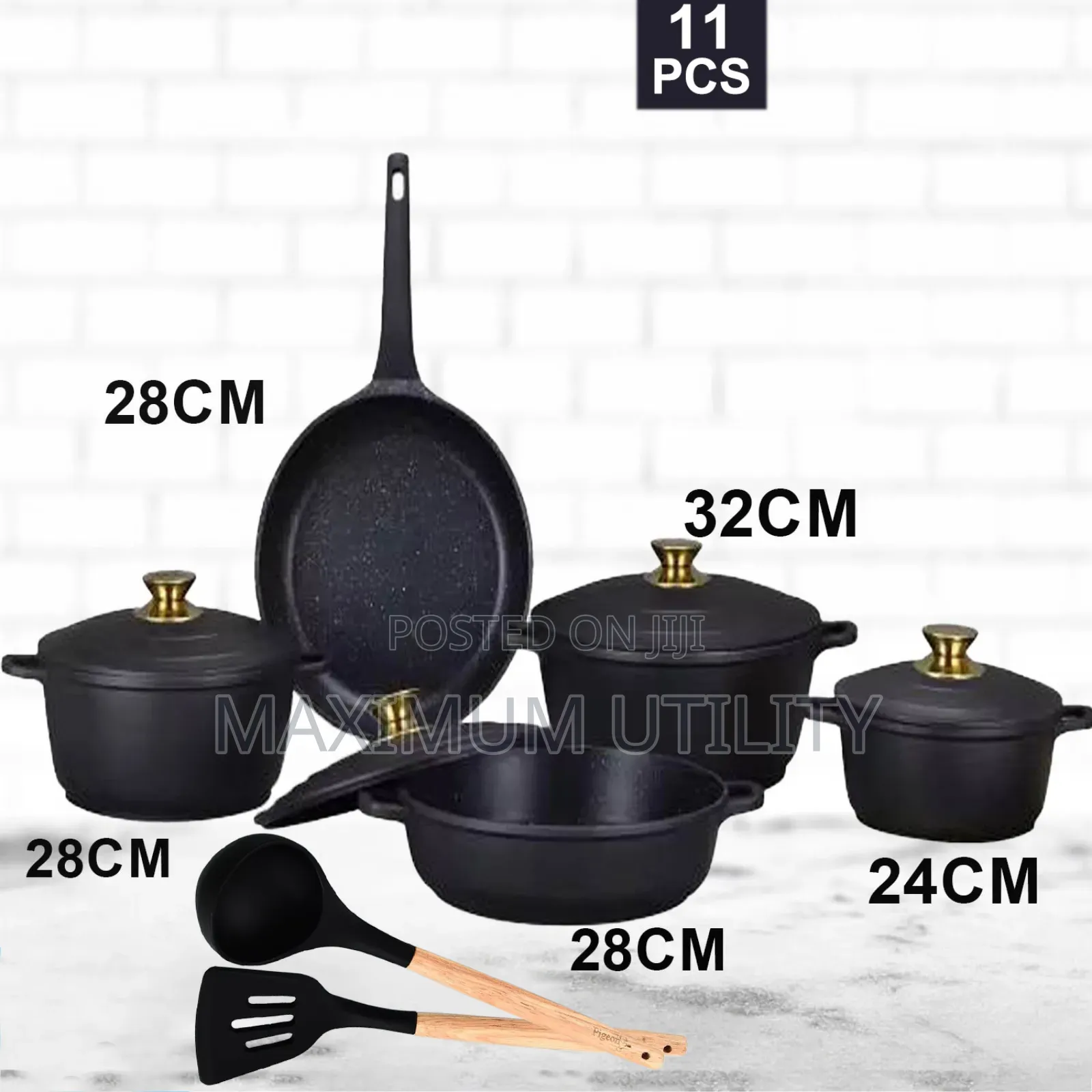 Ucc Life 11-Piece Granite Cookware Set.