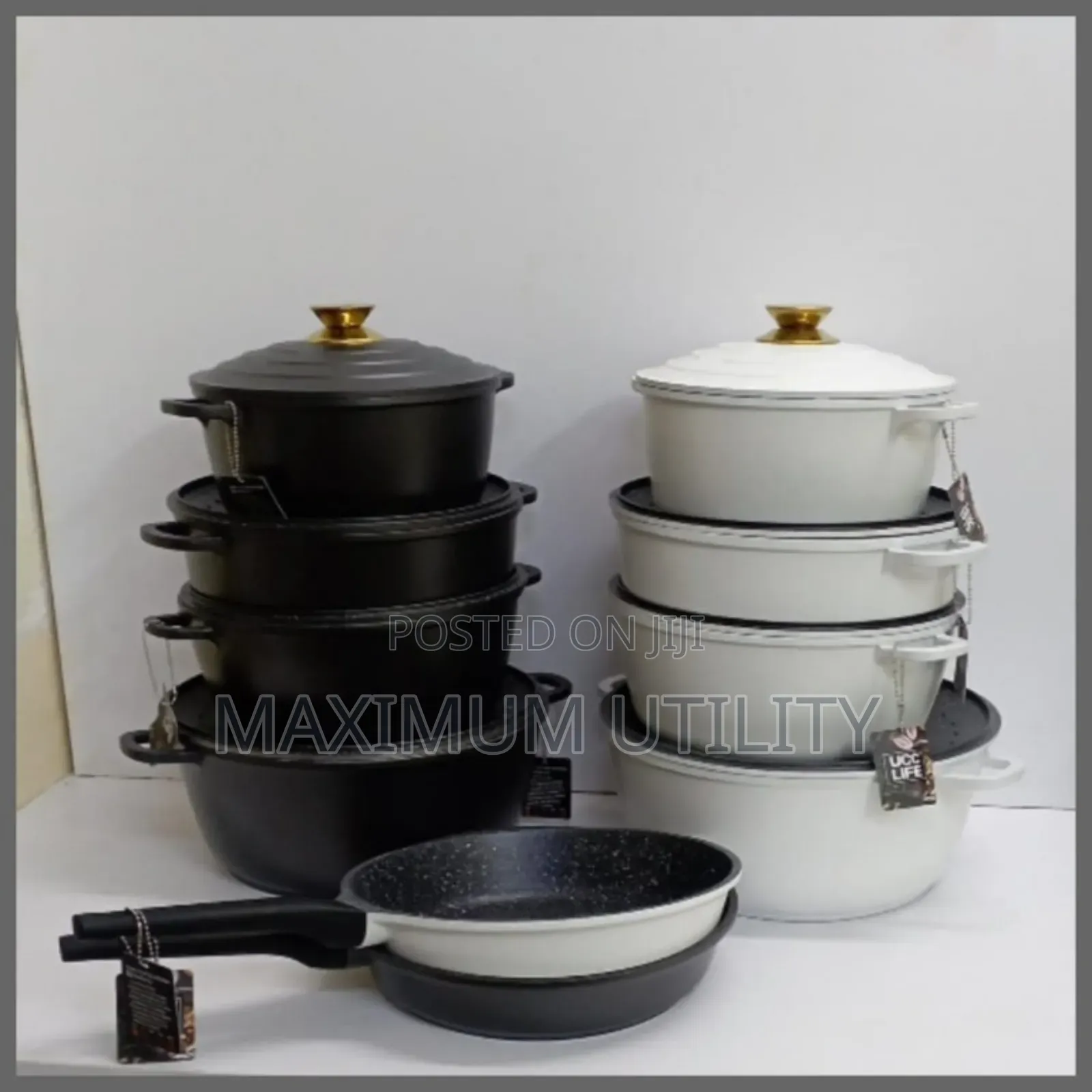 Ucc Life 11-Piece Granite Cookware Set.