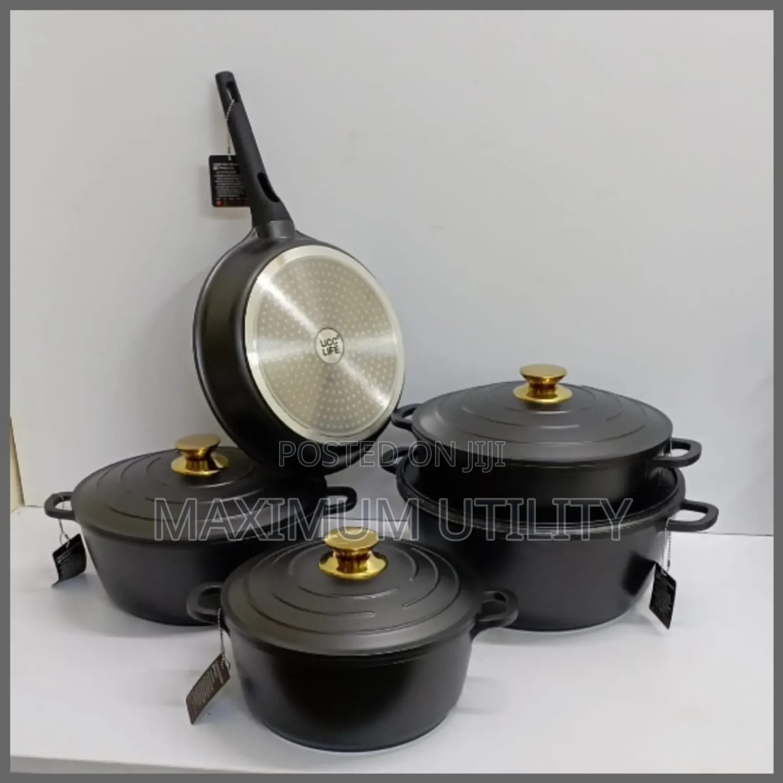 Ucc Life 11-Piece Granite Cookware Set.