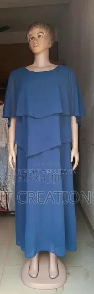 Mid - Year Promo:: Brand New Plus Size Blue Chiffon Gown. Size 3xl.