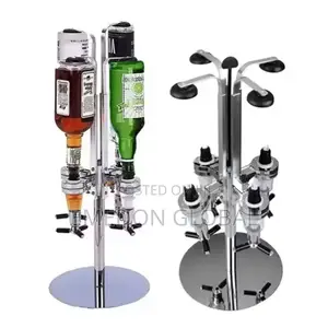 4 Bottle Rotating Liquor Bar Butler Wine Beverages Dispenser