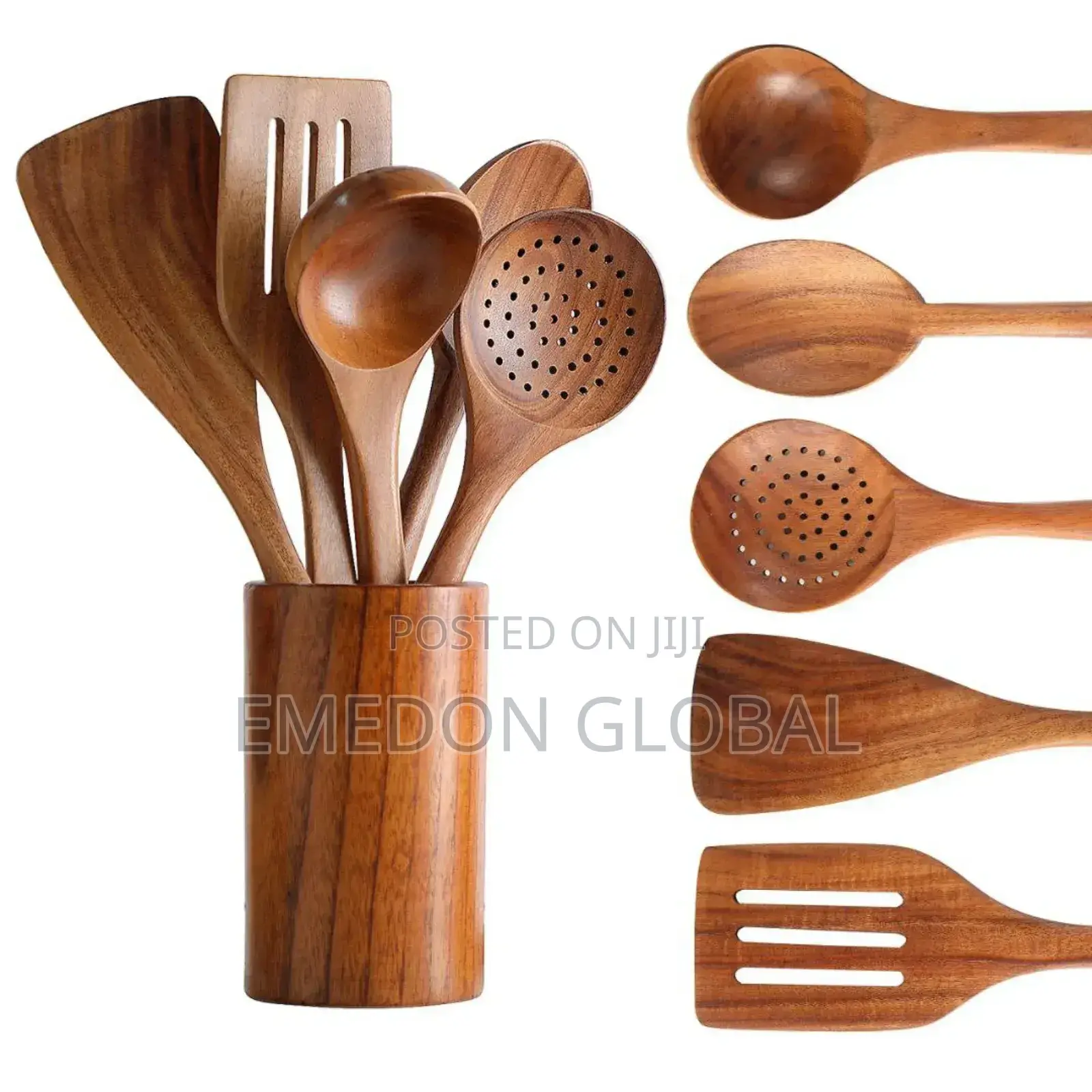 Natural Teak Solid Wooden Spoon Set