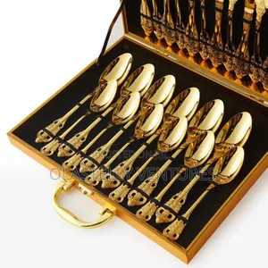 24pcs Gold Box Royal Vintage Cutlery Ho