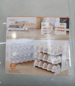 Two-Sided Folding Egg Box Can Conveniently Contain 60 Eggs at a Go!