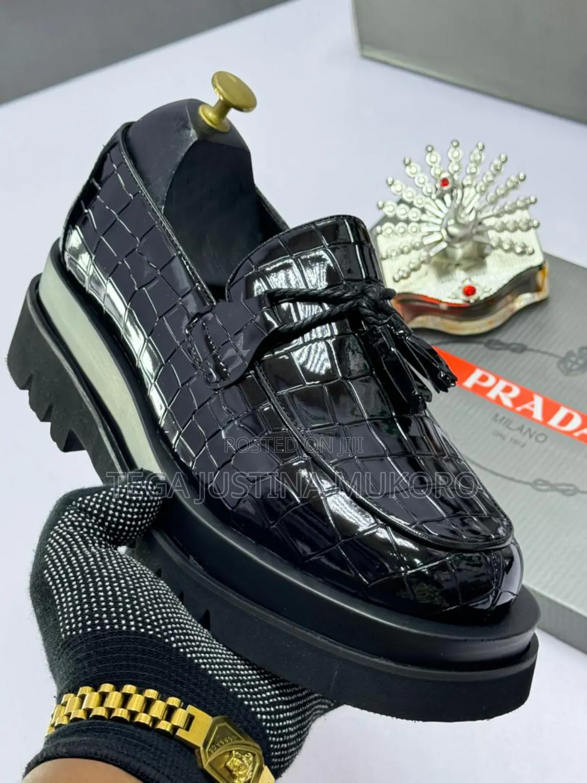 Prada Tie High Sole Shoes