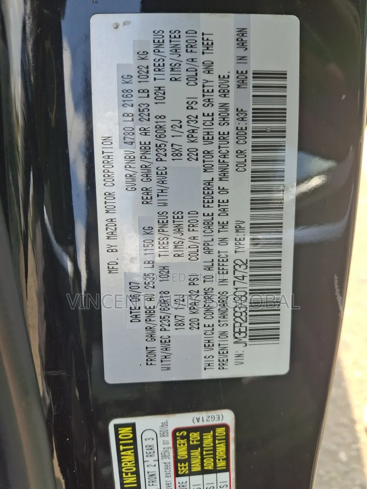 Mazda CX-7 2007 Blue