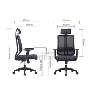 Net Executive Office Chair With Adjustable Arms and Headrest
