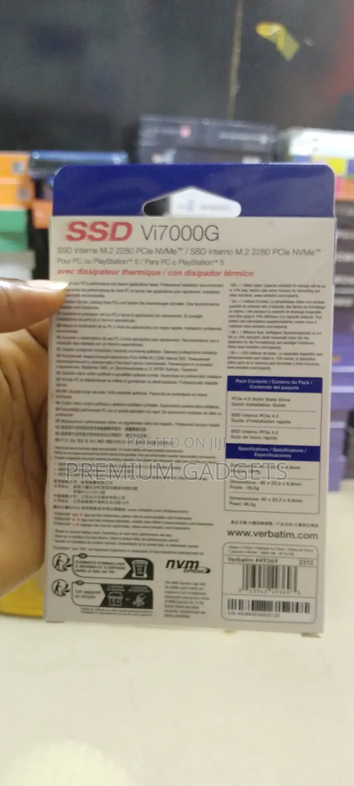 Verbatim Vi7000g Ssd4 Tb With Heat Sink Ps5 Internal Memory