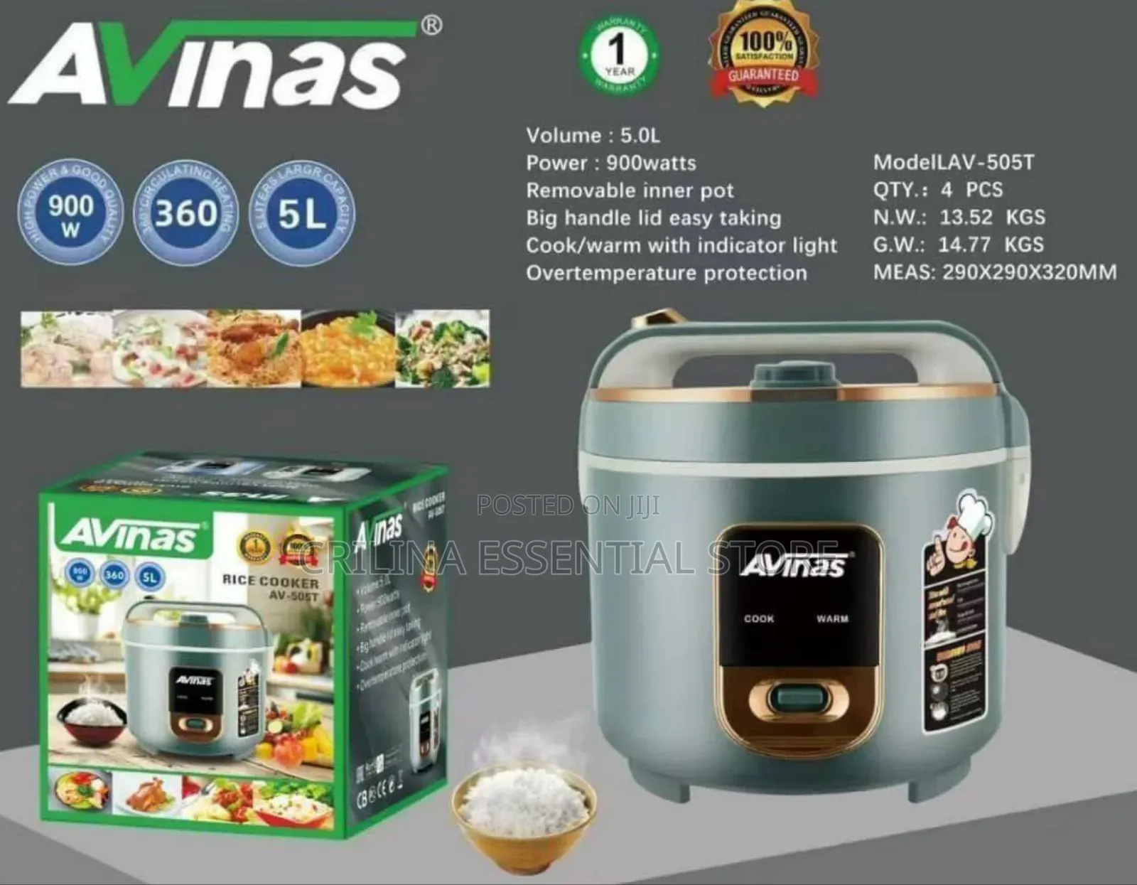 5l Avinas Rice Cooker