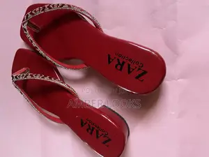 Elegant Red Zara Collection Heeled Slipper