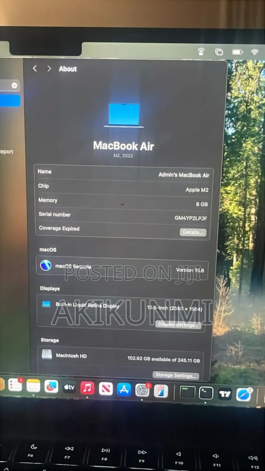 Laptop Apple MacBook Air 2022 M2 8GB Intel Core I5 SSD 256GB