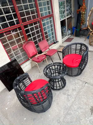 Rattan Outdoor Me and You Chairs With Glass Top Table