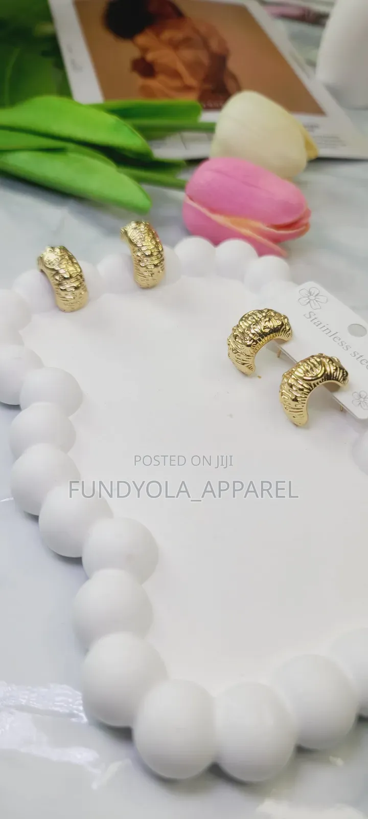 Mini Brush Curve Earrings