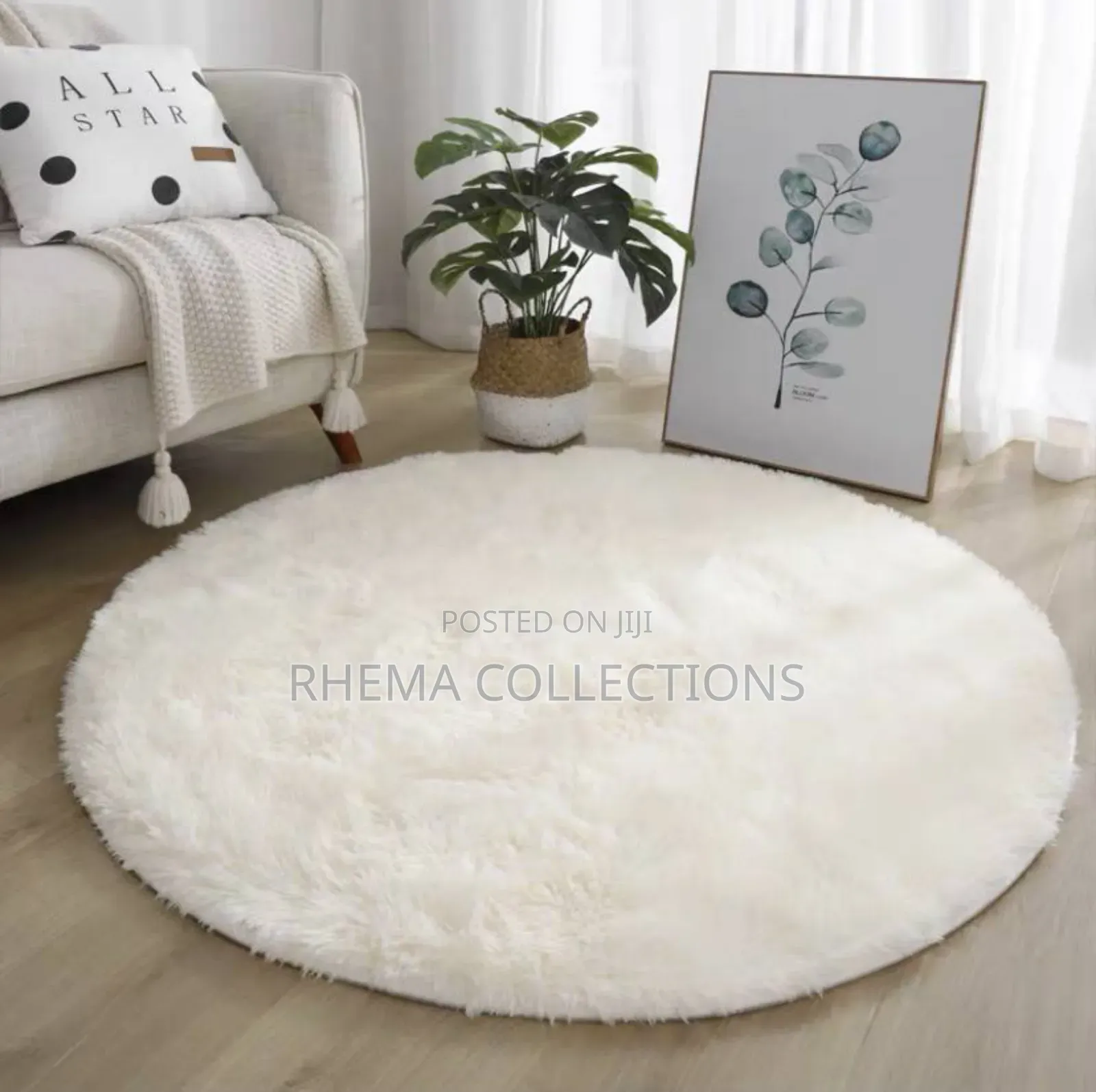 100cm Round Shape Fluffy Fur Rug