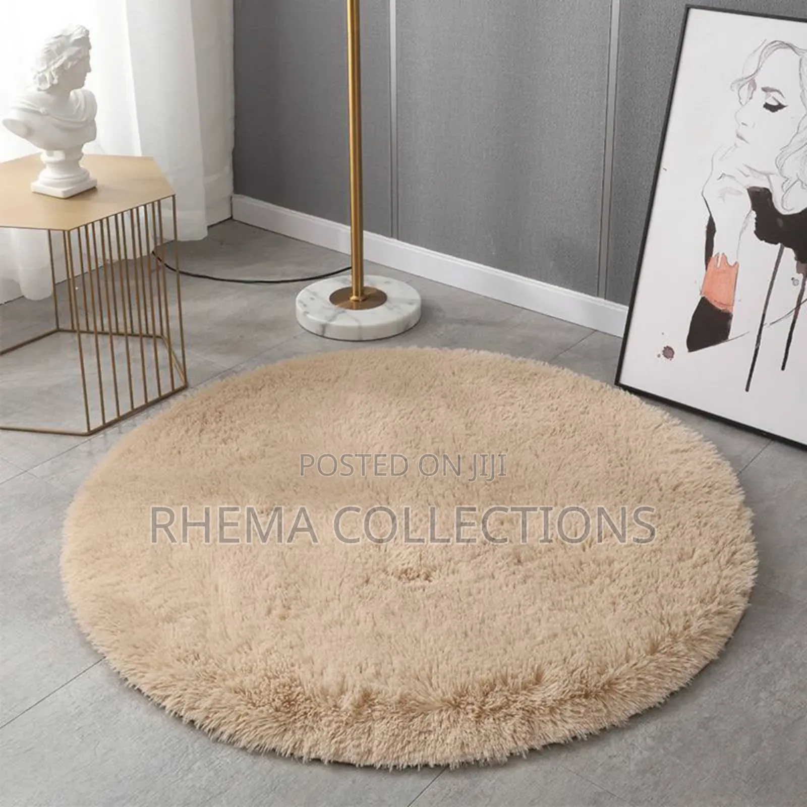 100cm Round Shape Fluffy Fur Rug