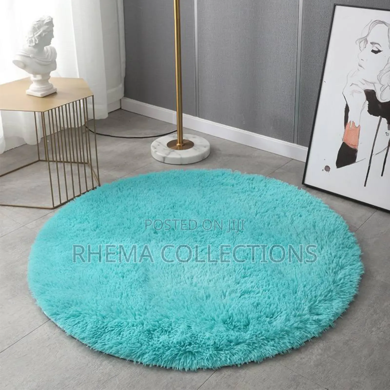 100cm Round Shape Fluffy Fur Rug