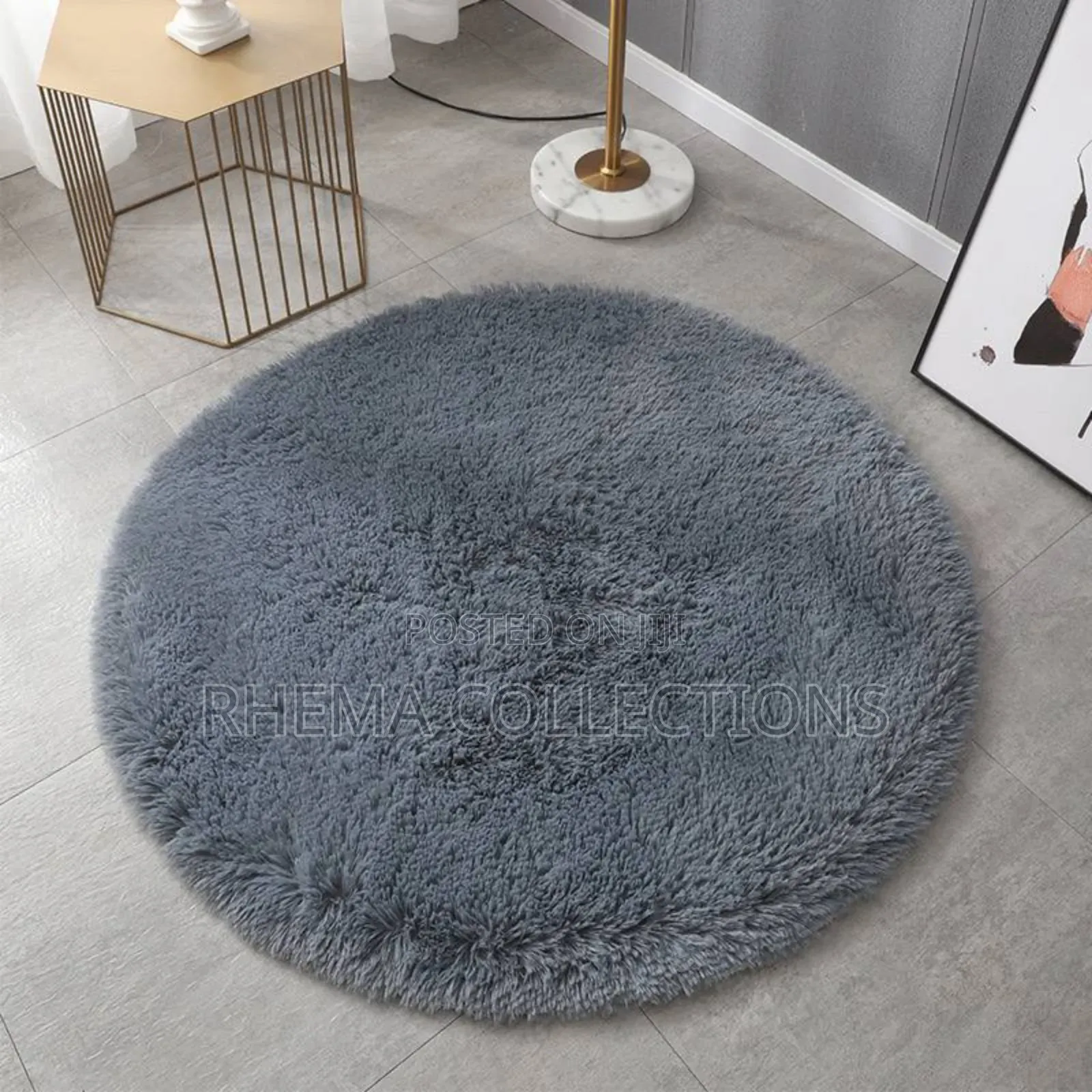 100cm Round Shape Fluffy Fur Rug