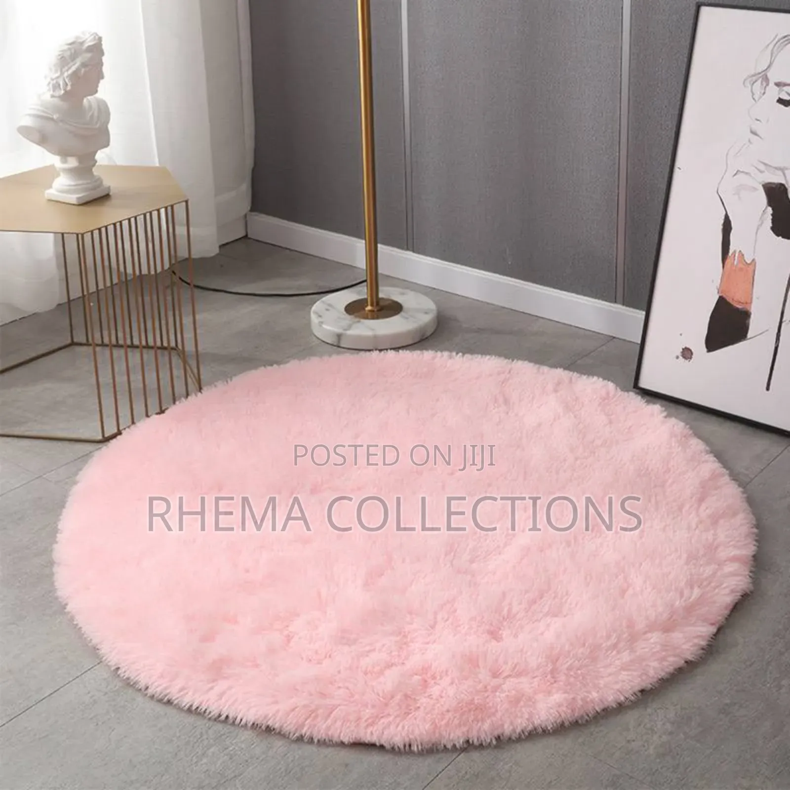 100cm Round Shape Fluffy Fur Rug