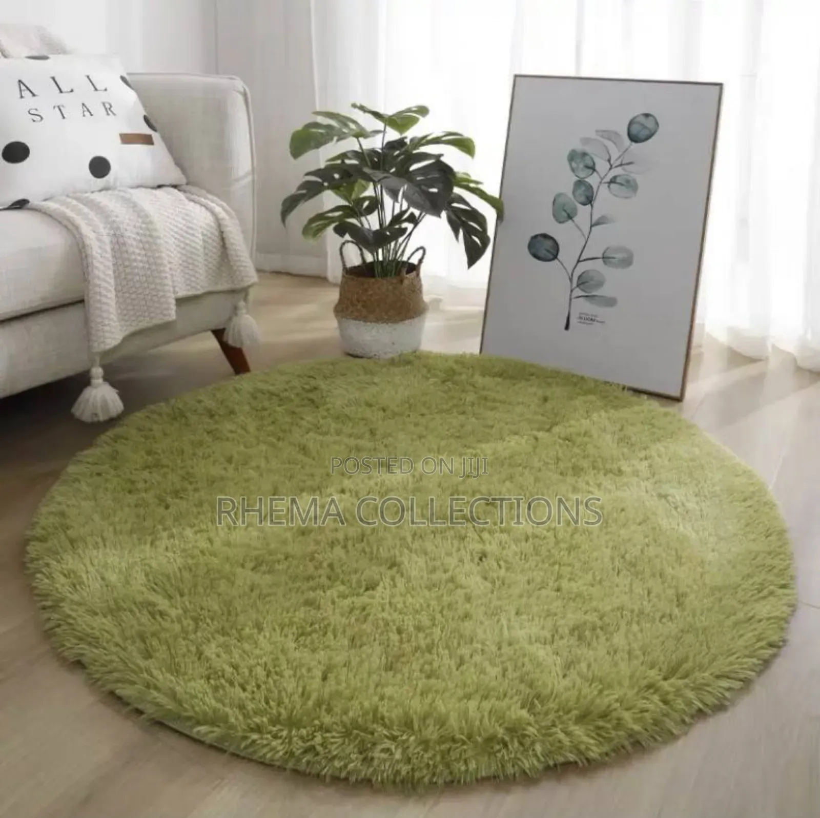 100cm Round Shape Fluffy Fur Rug
