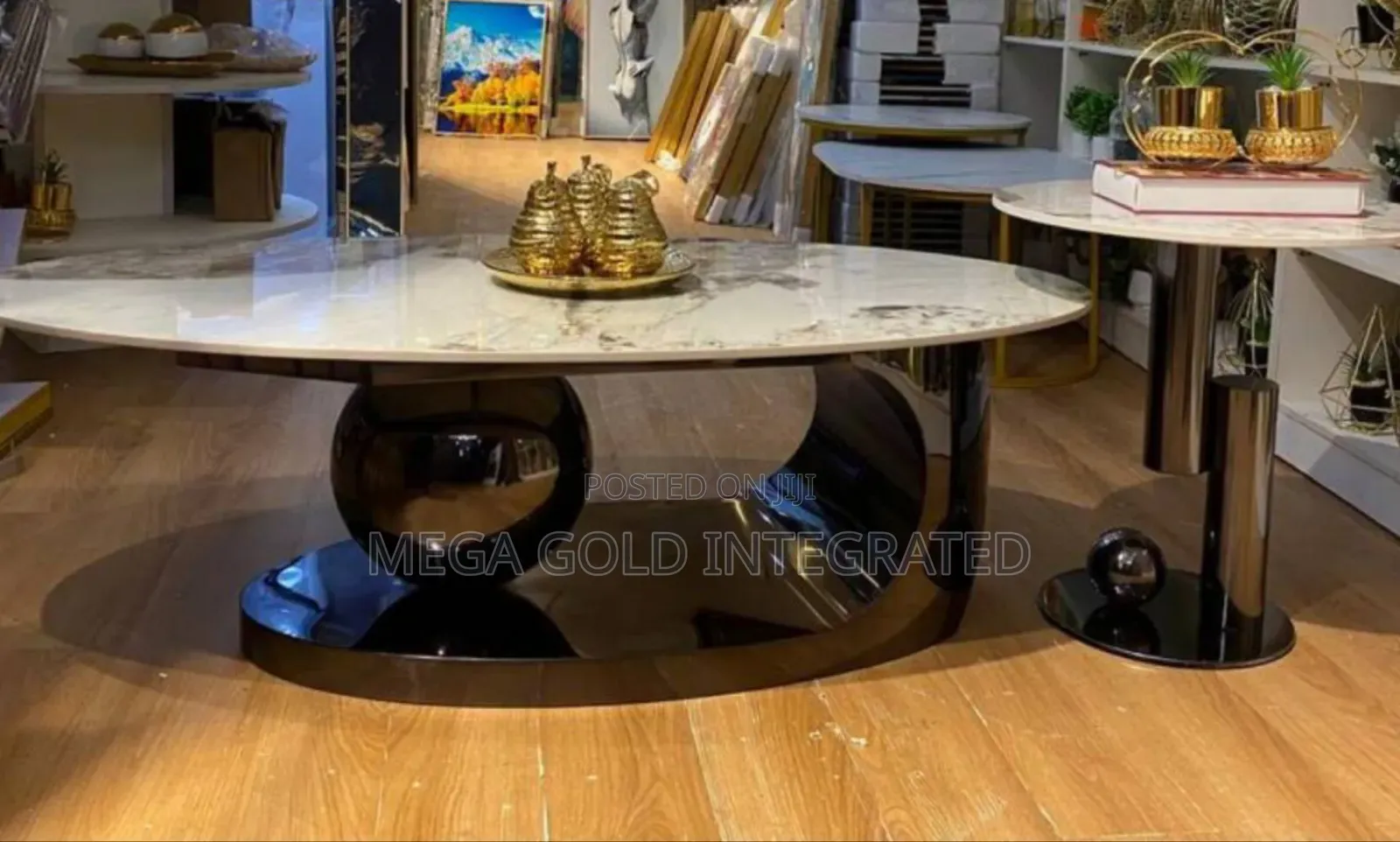 Marble Center Table and Stool
