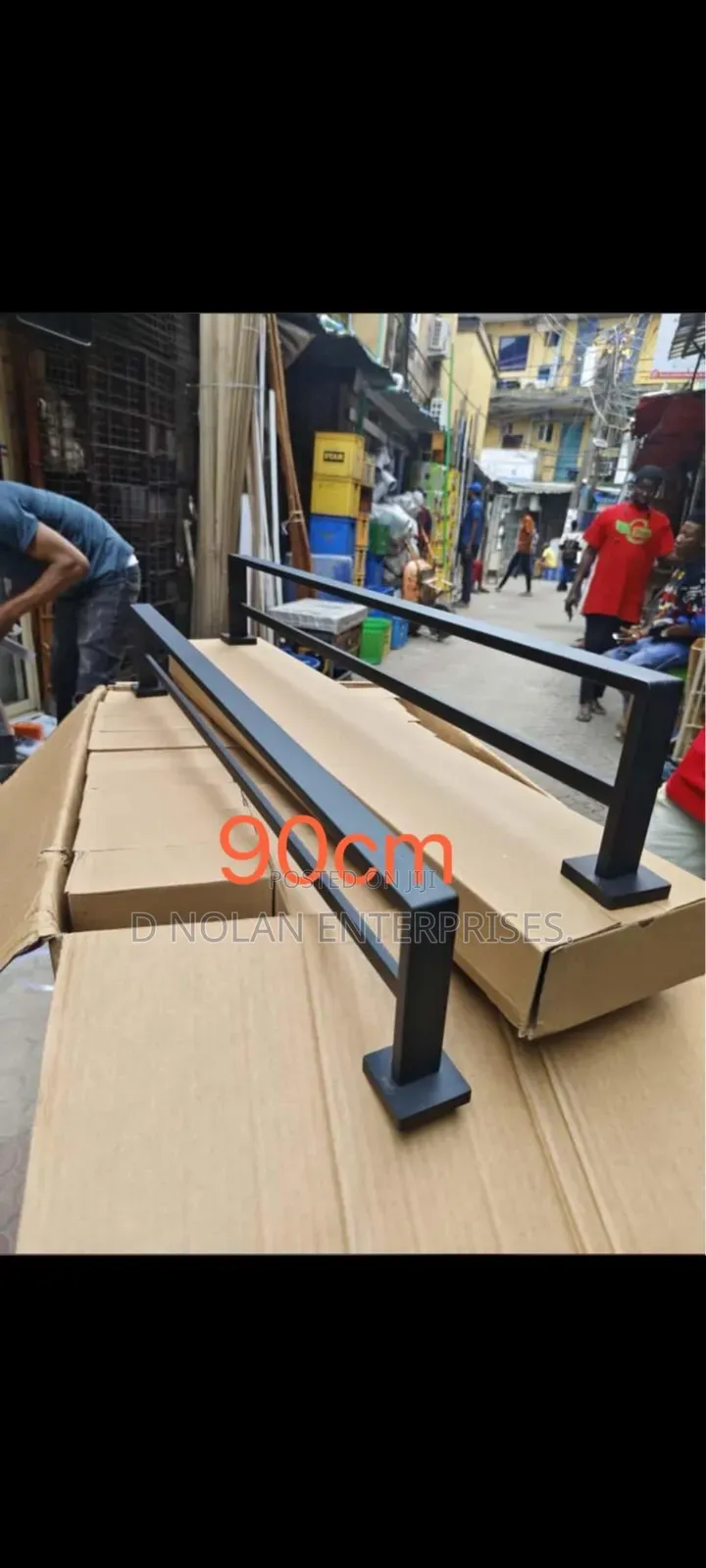 90cm Black Towel Rail