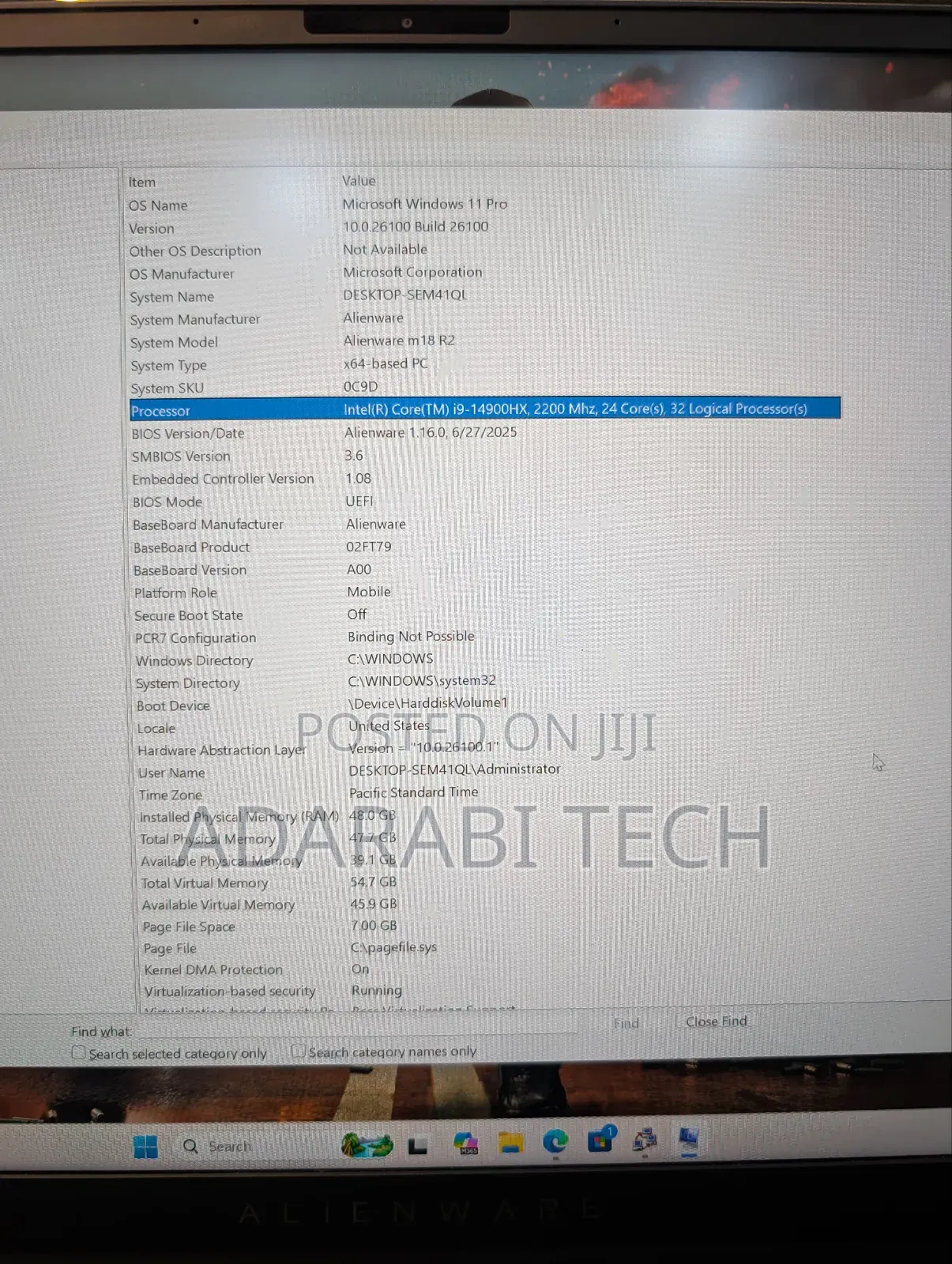 Laptop Dell Alienware M18 R2 48GB Intel Core I9 SSD 2T