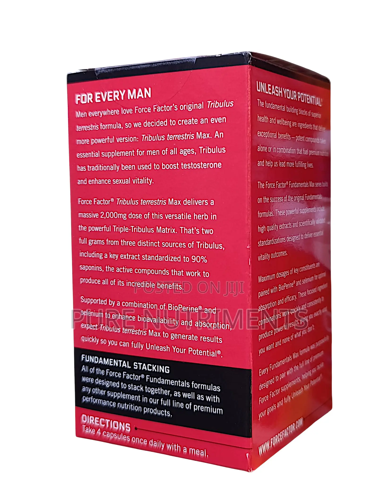 Force Factor Tribulus Terrestris 2000mg Testosterone Vitality 120 Caps