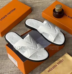 Pure White Louis Vuitton Slippers for Men