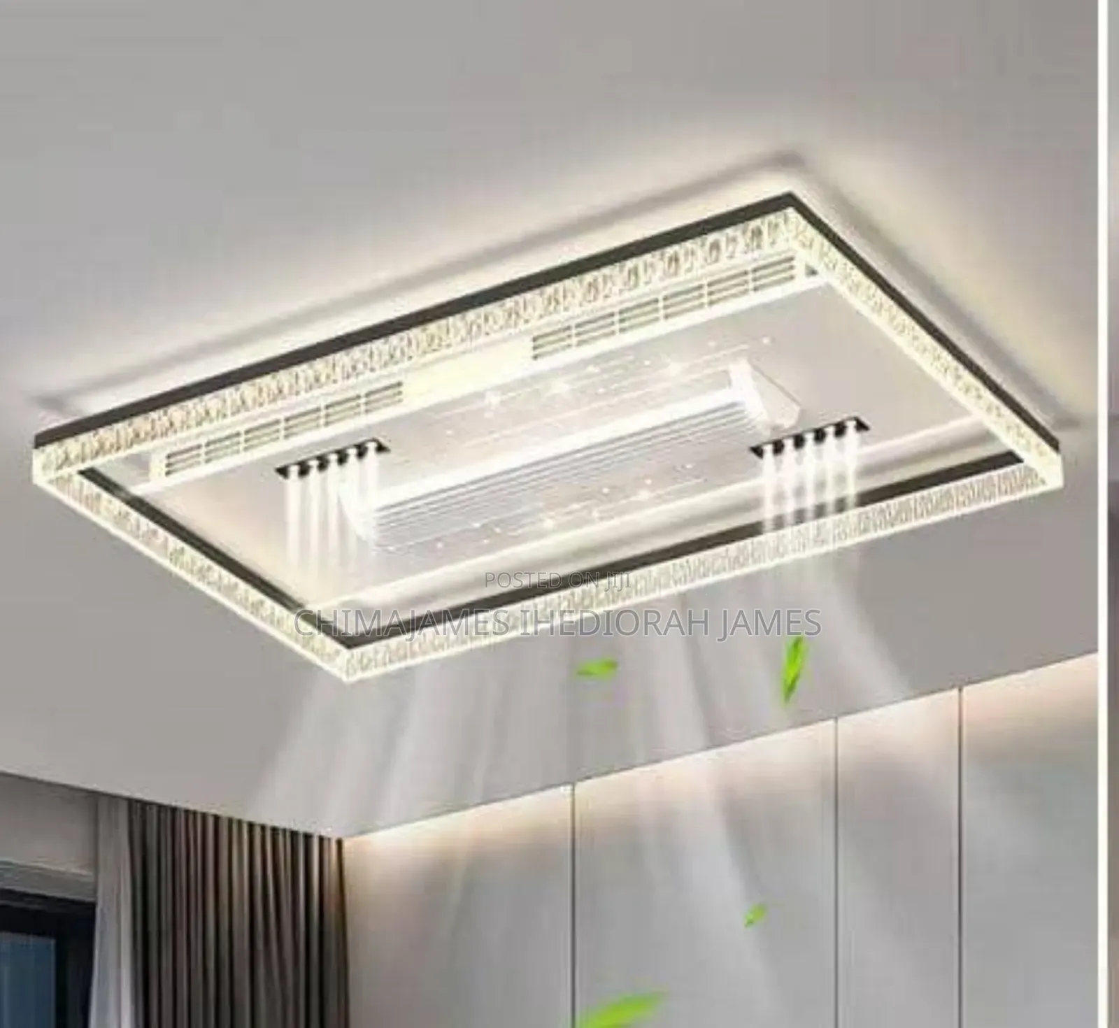 Ceiling Fan Light Living Room Invisible Bladeless With Remote