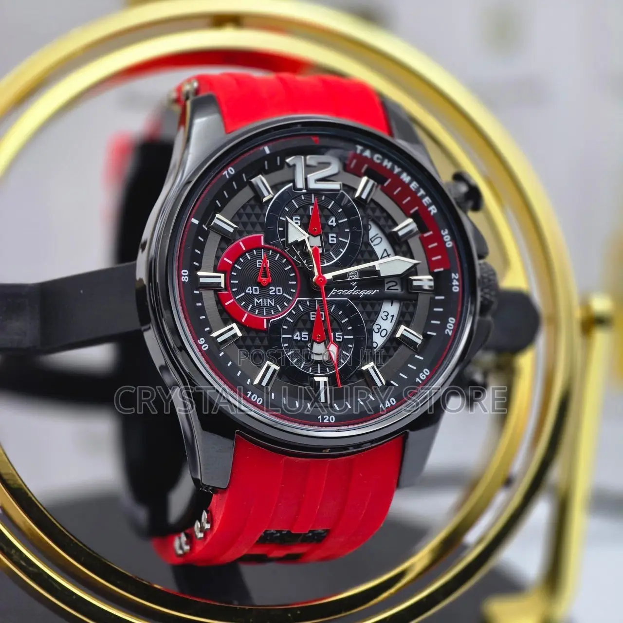 Poedagar Quality Men Rubber Strap Wristwatch