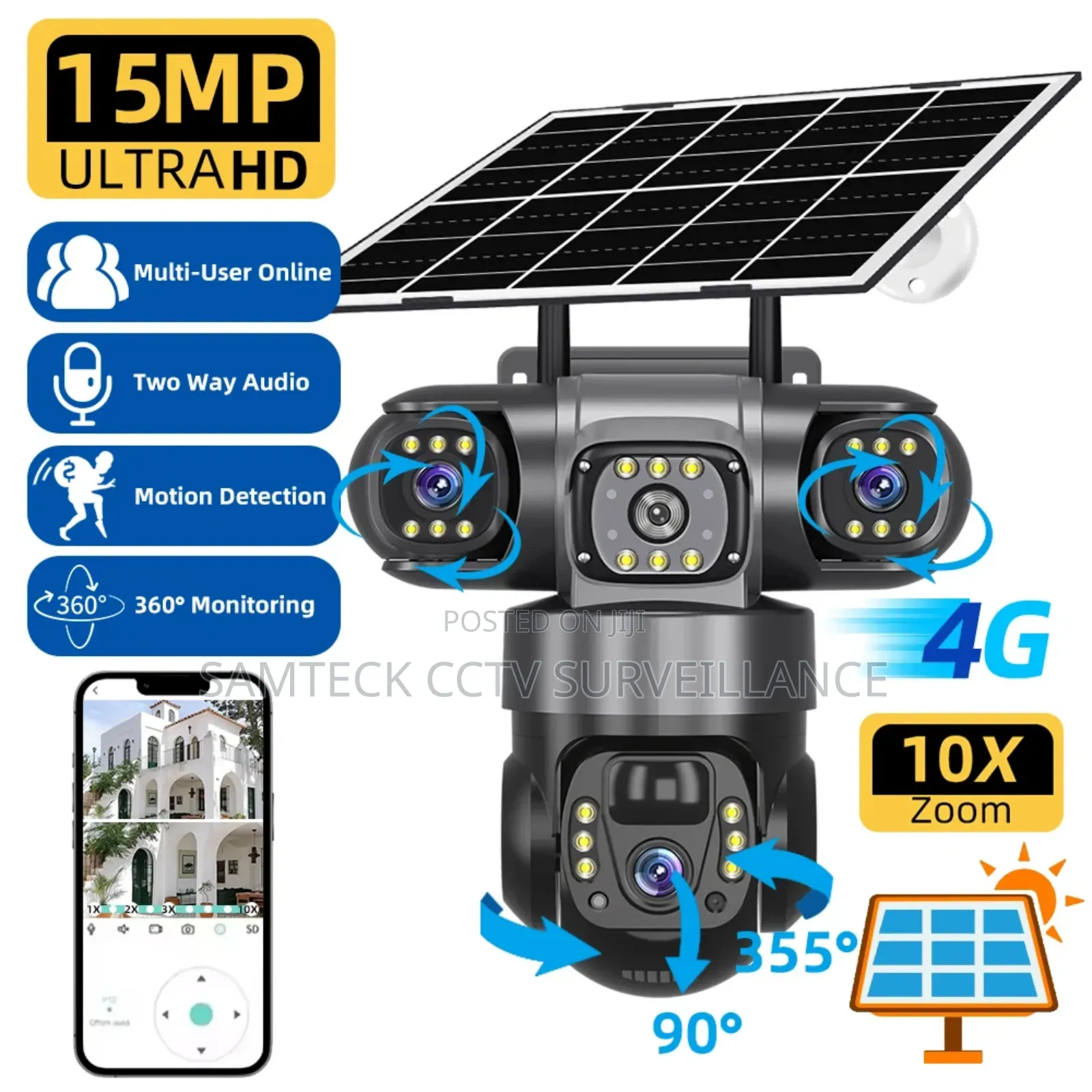 Ultra Hd Triple Lens Solar Camera