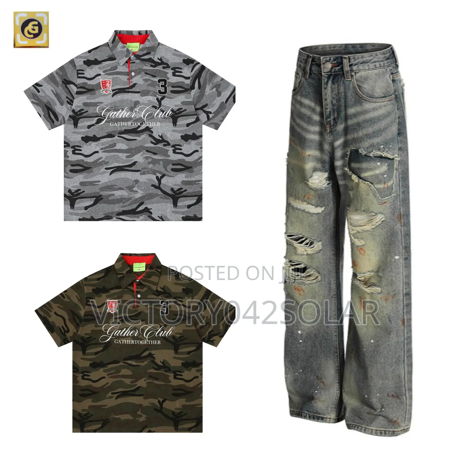 *Quality Camo Top Jeans Combo*