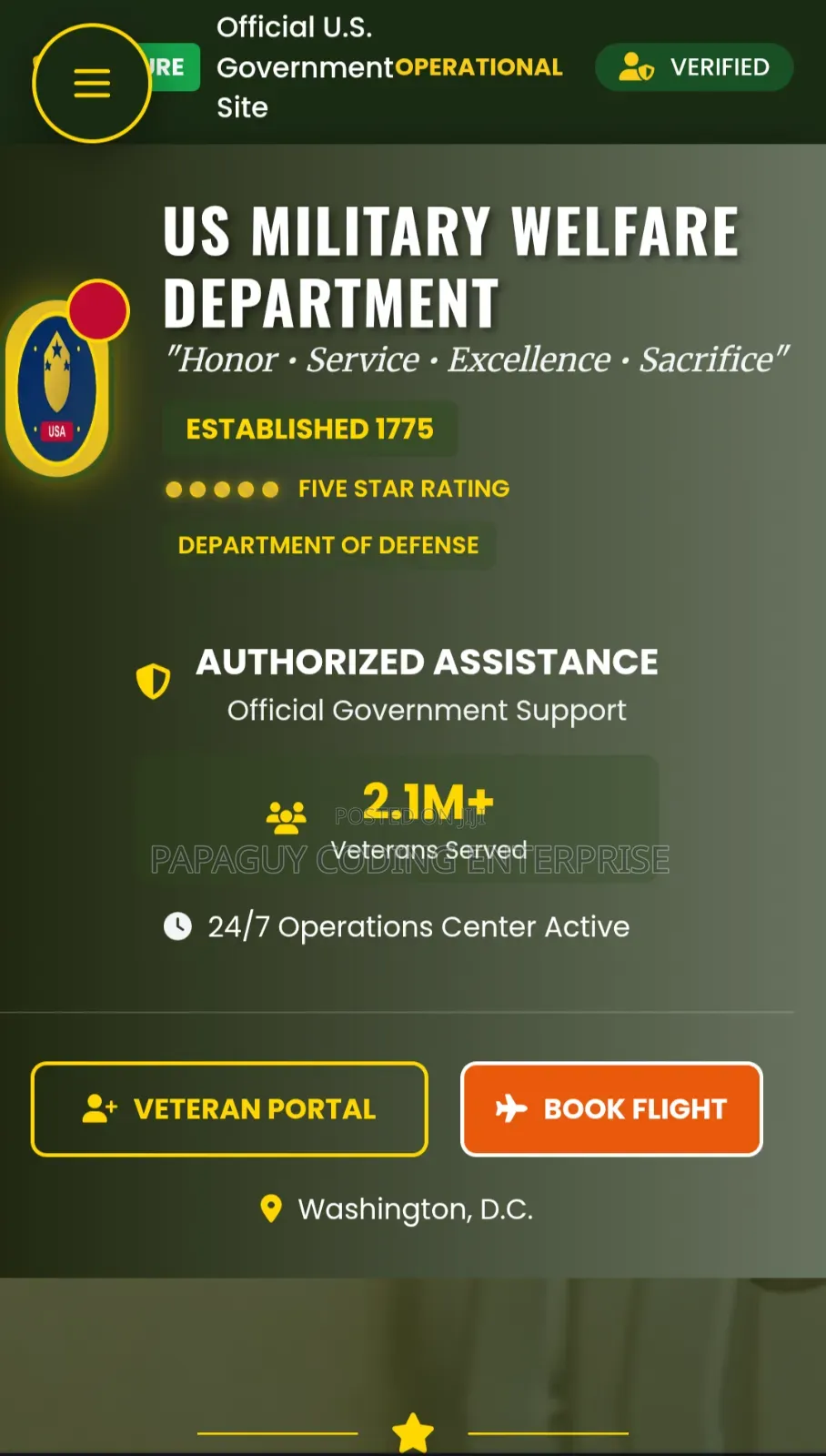 Buy a Professional Military Welfare Website Script