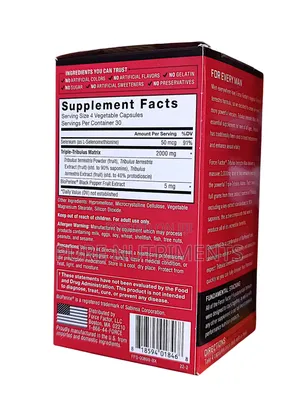 Force Factor Tribulus Terrestris 2000mg Testosterone Vitality 120 Caps