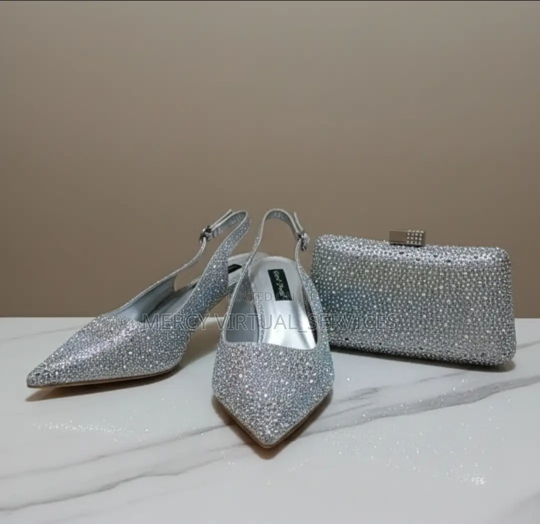 Silver Shoe and Purse
