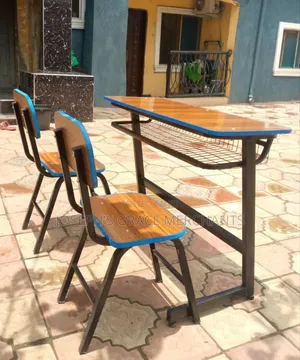 Fabricated Students Desks and Chair Double Seater.( HDF Plywood)