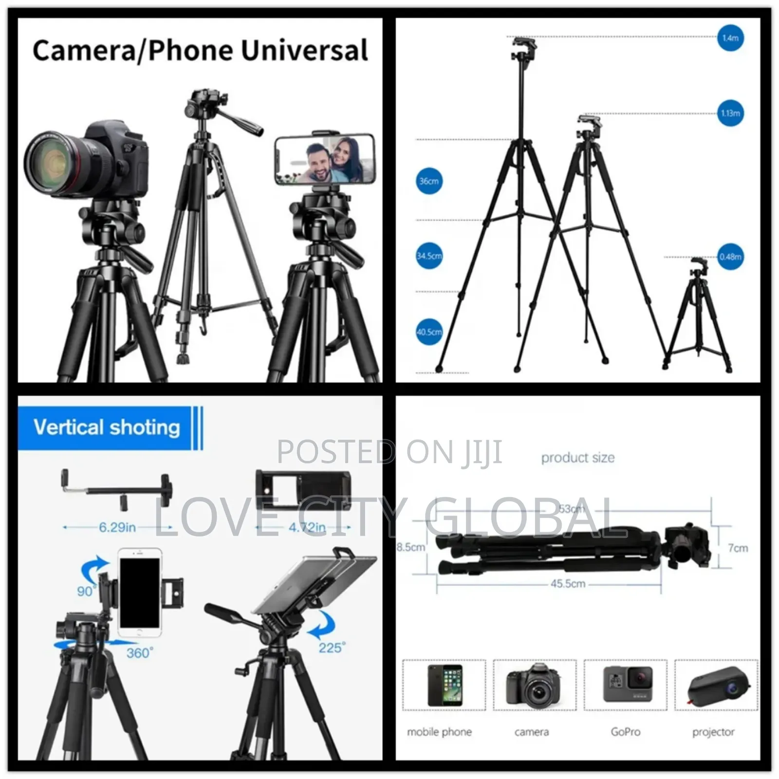 Vlogging Kit 5ft Tripod Stand Lapel Mic, Light, Content Creator Kit