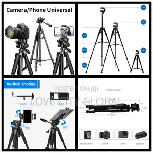Vlogging Kit 5ft Tripod Stand Lapel Mic, Light, Content Creator Kit