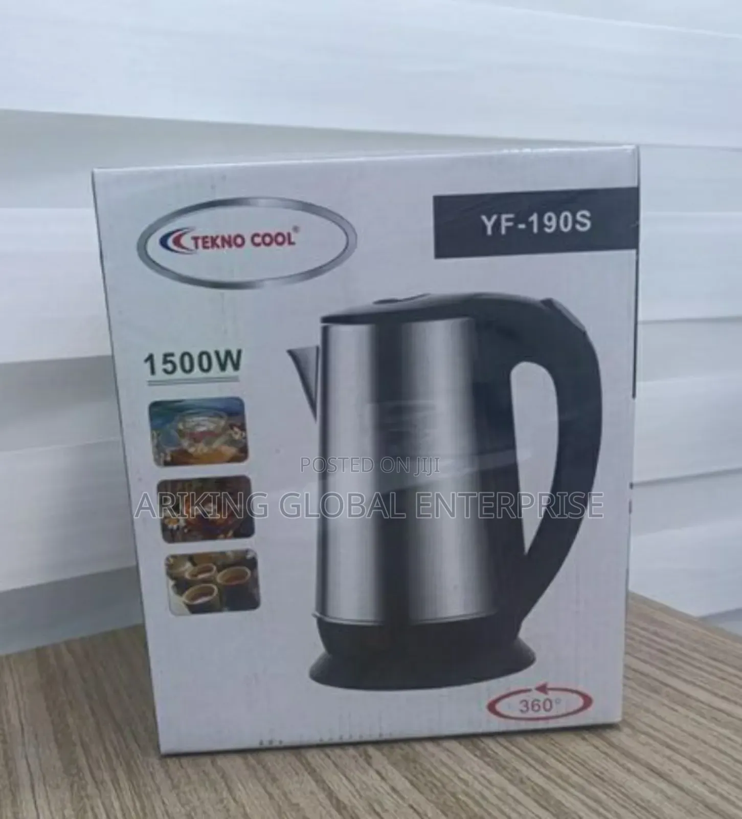 Teknocool 2.2litre Super Easy Kettle Silver/Black (Yf-19os)