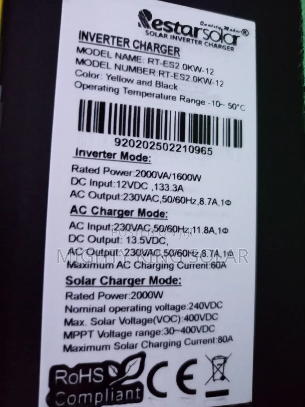 All in One Restar Solar Solar Generator With Cworth Energy Lithium Iro
