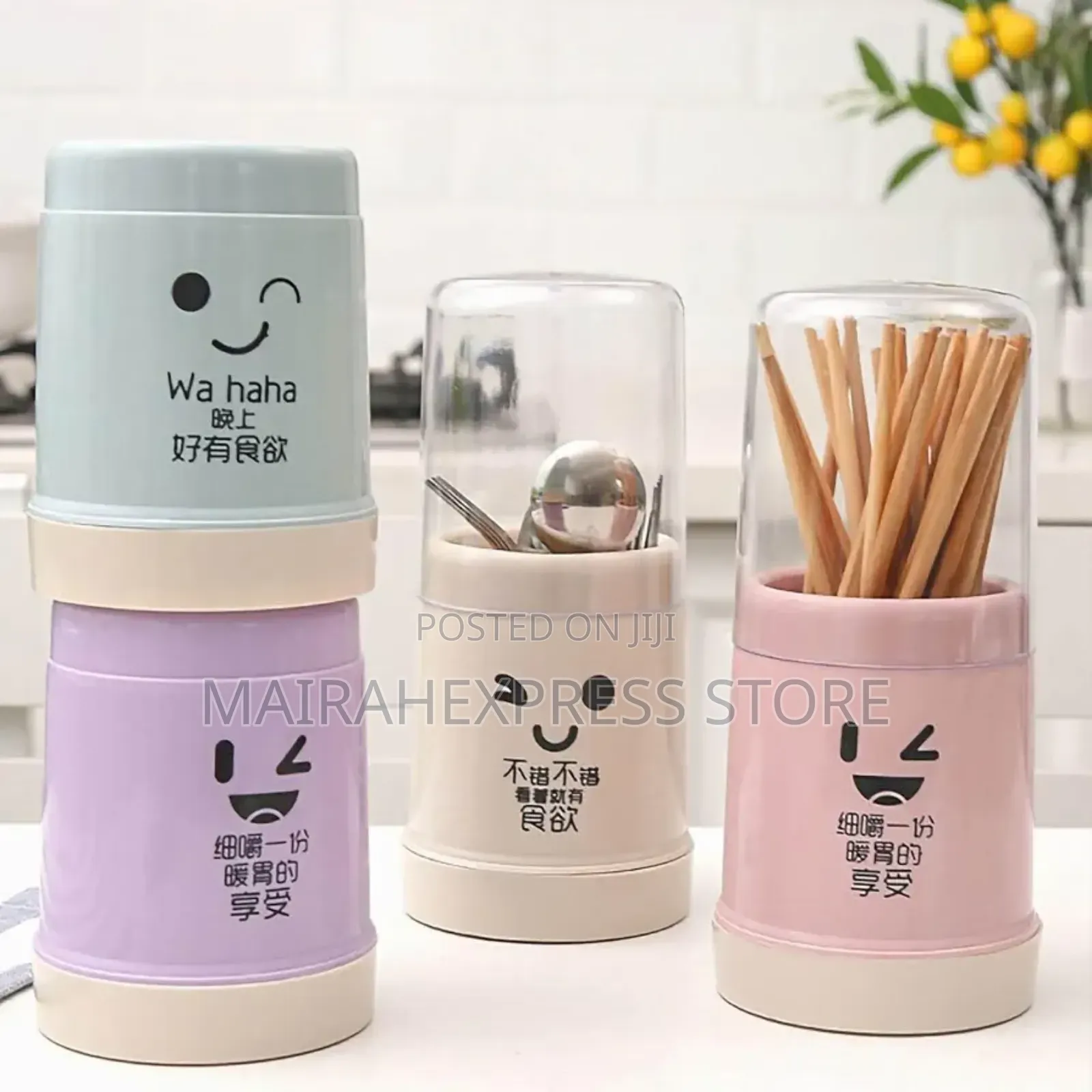 Cute Spoons/Chopsticks Straw Holder