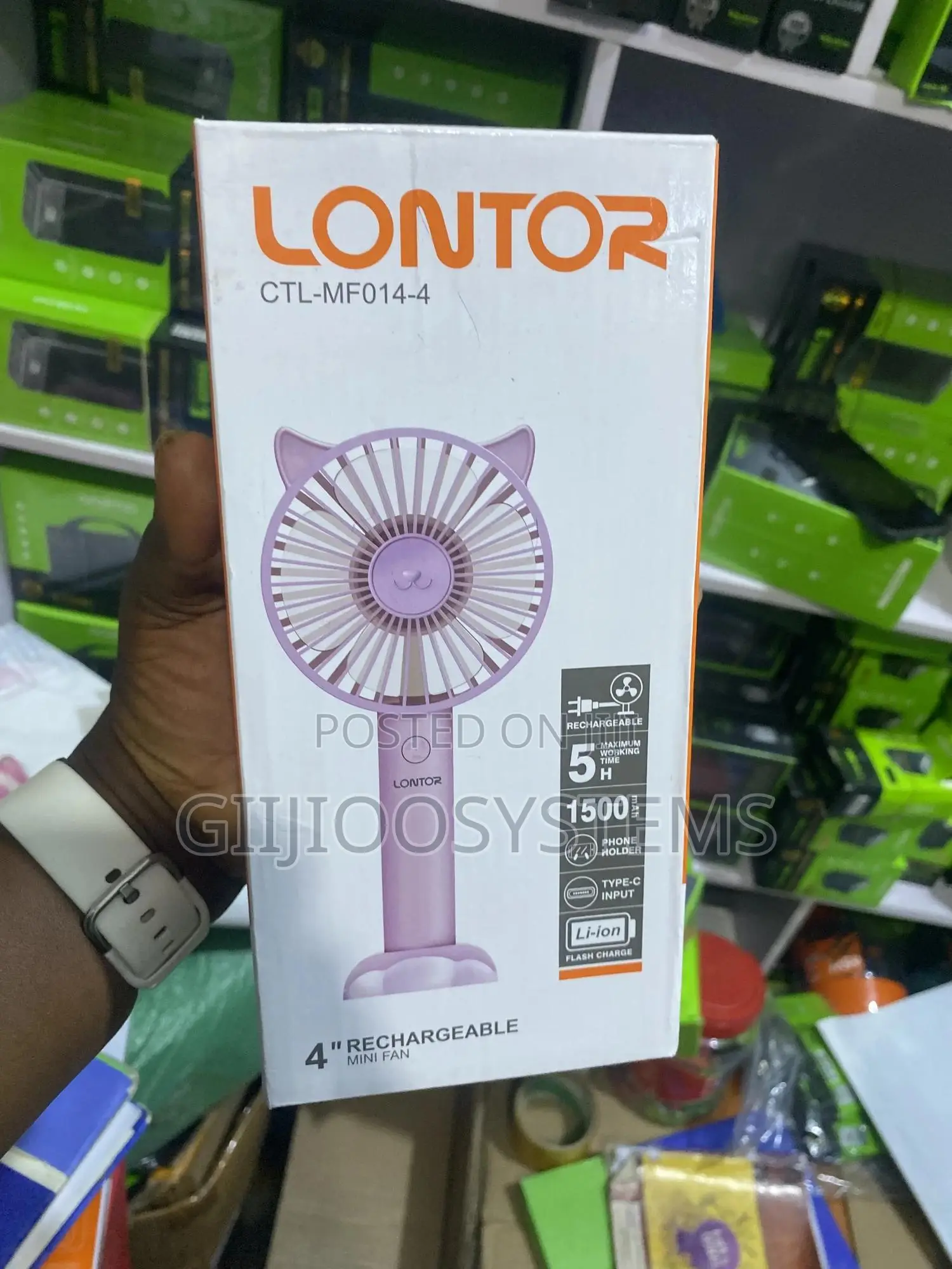 Lontor Rechargeable Mini Fan