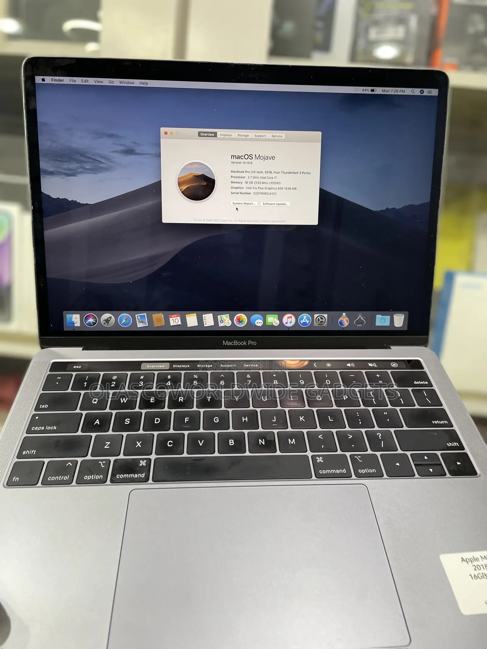 Laptop Apple MacBook Pro 2018 16GB Intel Core I7 SSD 1T